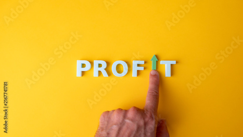 Cuadro en lienzo Business profit growth and financial success concept with upward arrow