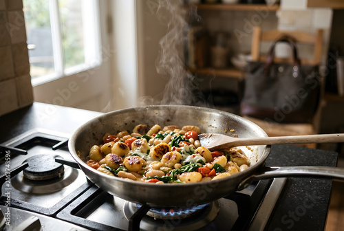 Schnelle Gnocchi-Pfanne mit Spinat und Tomaten