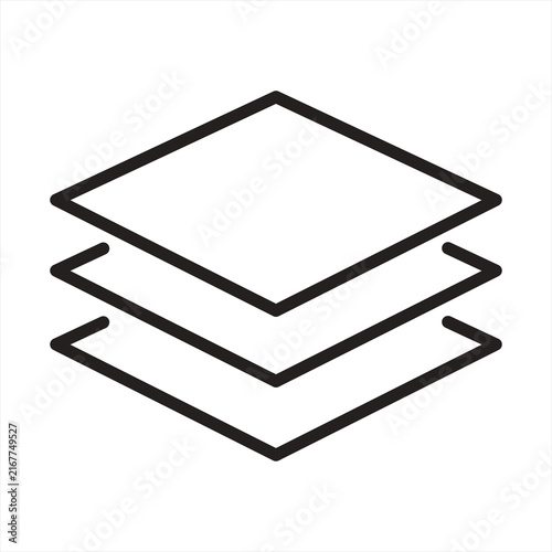 Fotografía Minimalist vector line art icon depicting stacked layers or sheets in a perspect