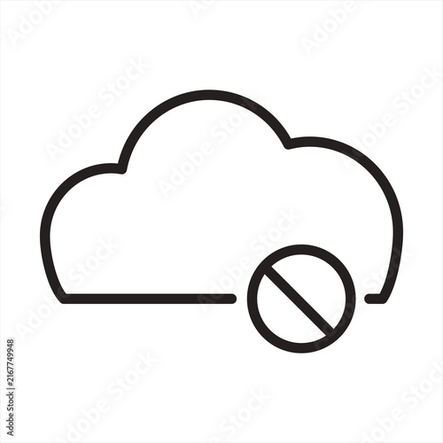 Obraz na płótnie Cloud storage restriction outline icon representing offline or disabled server with restricted cloud