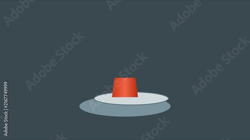 Minimalist red button on circular platform for emergency alert or activation concept animation 4k alarm