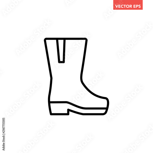 Casual ankle boot line icon, simple everyday chelsea style footwear flat design vector pictogram, infographic interface elements for app logo web button ui ux isolated on white background