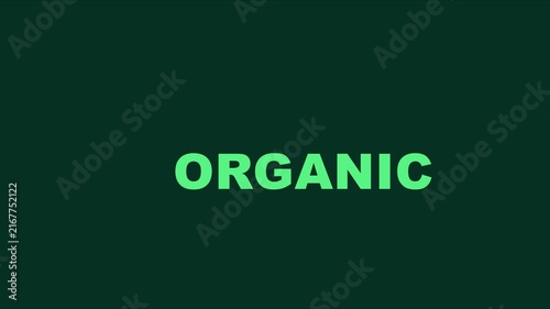 Organic text animation on dark green 4k background, for sustainable branding, and eco-friendly marketing projects