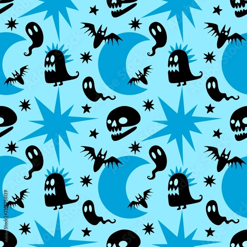 Halloween ghost seamless cute cartoon pattern for wrapping paper and fabrics and kids clothes print and packaging