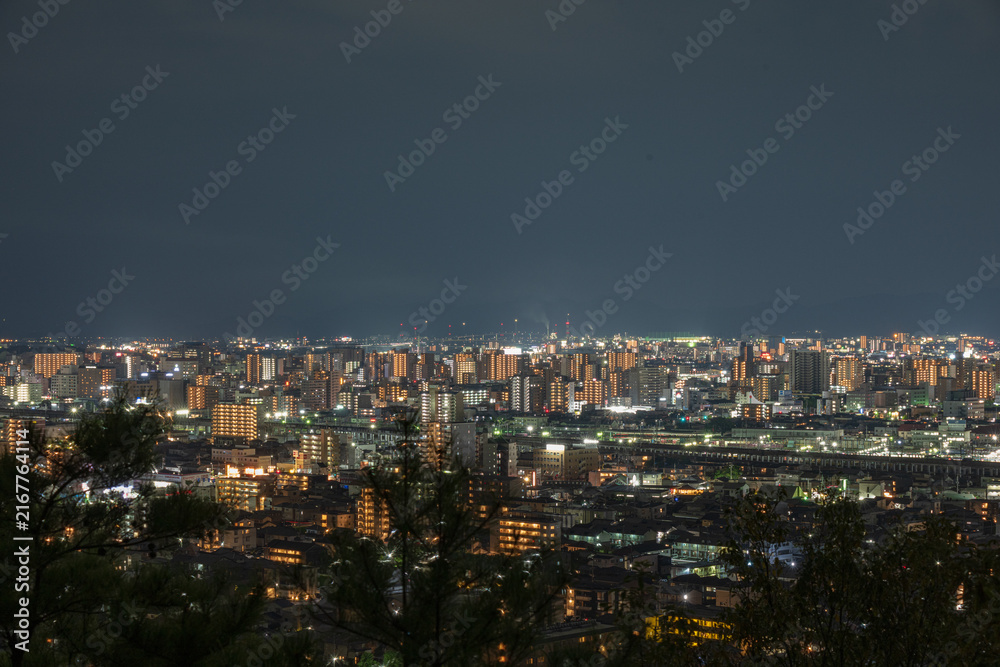 Fototapeta premium 日本の岡山県岡山市のとても美しい都市夜景