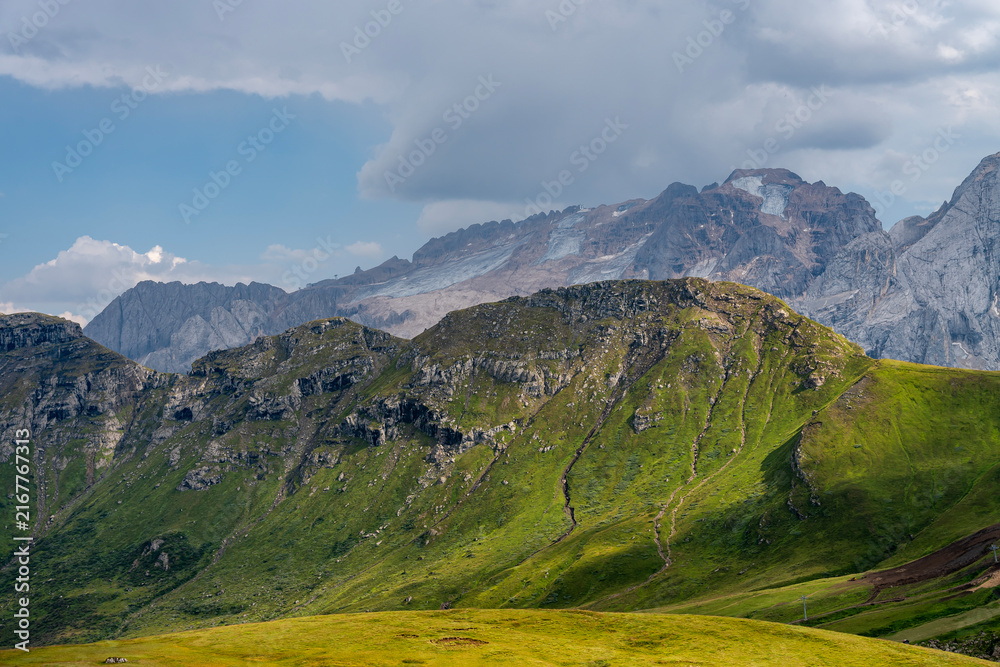 Fototapeta premium Marmolada – a mountain range in the Dolomites in Italy