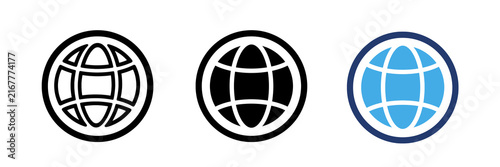 Cuadro en lienzo Web icons set, international communication vector illustration, worldwide busine