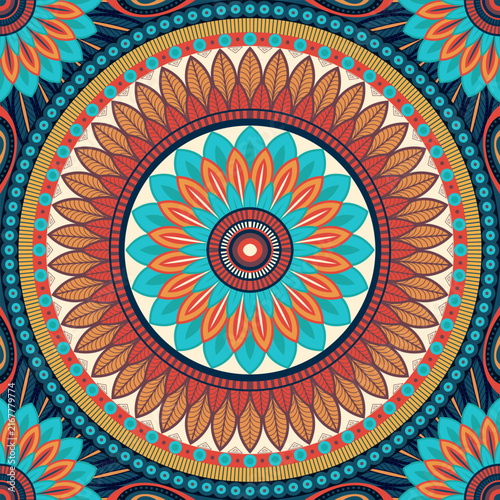 african textile seamless pattern art, circle abstract image and background, fashion artwork for print