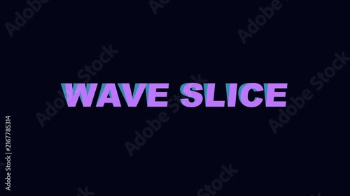 Wave slice kinetic typography motion with glitch effect and retro aesthetic animation 4k