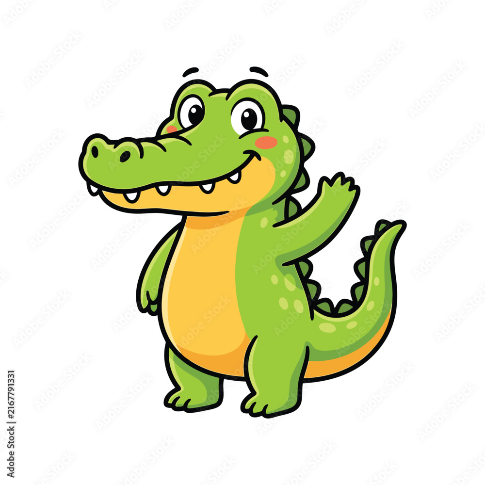 Fototapeta premium cute cartoon crocodile vector illustration 