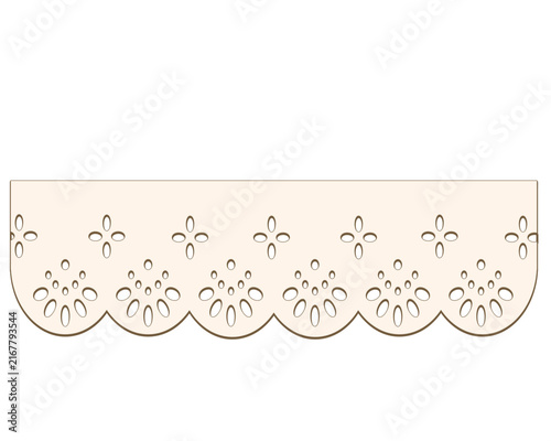 glaise, decorative flower floral lace embroidery design vector Set of seamless lattice borders. white lace ribbons cotton eyelet lace