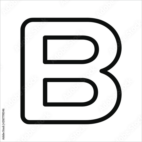 Bold Letter B Outline Graphic Design.