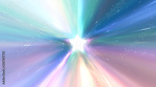 Light Speed Travel In Star Shaped Wormhole Hyperspace Vortex Tunnel - 4K Seamless VJ Loop Motion Background Animation