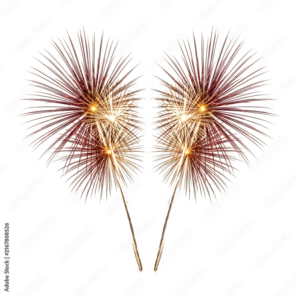 Fototapeta premium Two stylized dandelion seeds floating in air