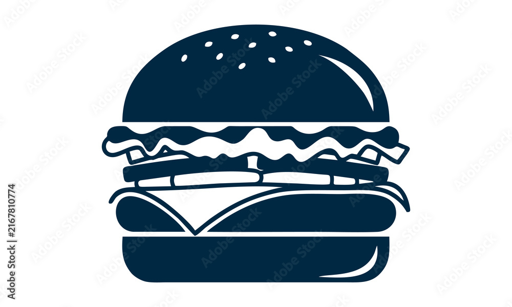 Fototapeta premium burger vector icon logo 
