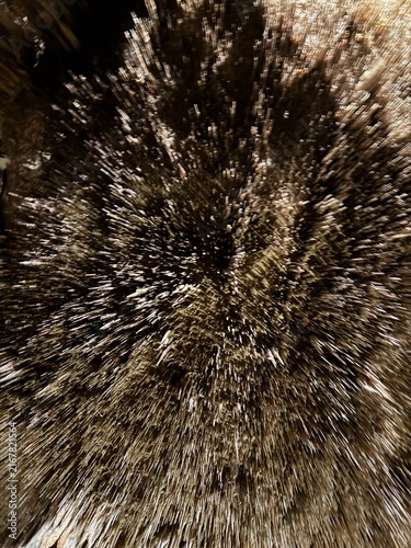 Fotografie mysterious and serene cave formations in an underground setting viewed from a close-up perspective below the surface, showcasing natural calcite growth and brown and white coloration