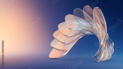Iridescent Peach Glass Panel Fan Website Hero Background