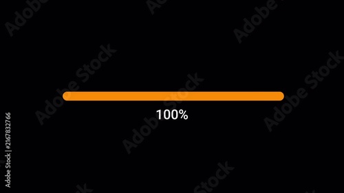 Loading progress bar animation from 0 to 100% with transparent background, Animated progress bar from 0 to 100% increasing percentage with alpha channel, Loading progress bar video
