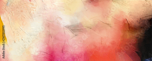 Bild auf Leinwand Ethereal Pastel Abstract Oil Fragment