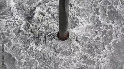 Waste water discharge into the drainage area for water treatment
