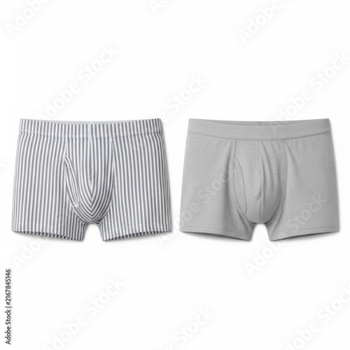 Two pairs of men's boxer shorts in different colors and patterns