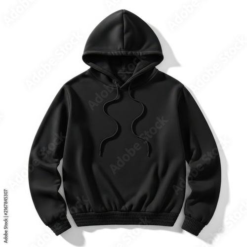 This is a high quality black hoodie with a unique design