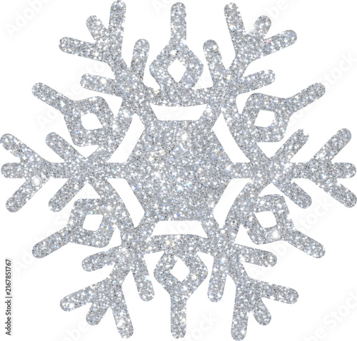 Silver Glitter Snowflake Clipart