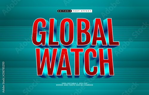 Global Watch - Bold Speed Line 3D Editable Text Effect