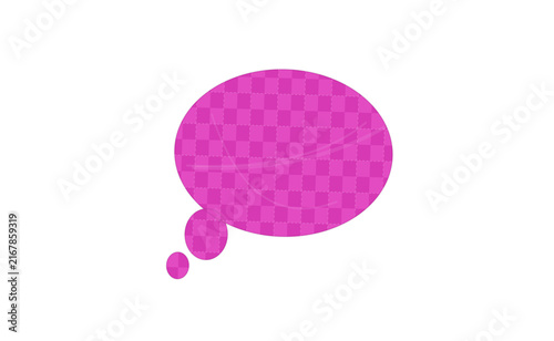 Pink thought bubble icon isolated on white background for graphic design