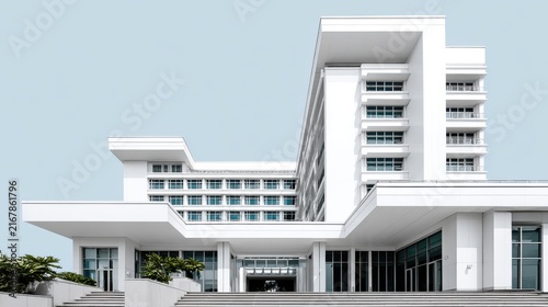 Modern Architectural Design of a Bright White Building Exterior