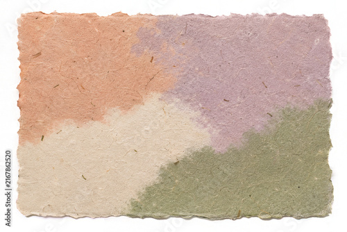 Handmade Paper Texture Sheet with Soft Pastel Color on Transparent Background