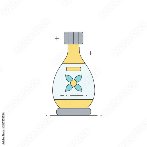 Aromatherapy Bottle line icon for yoga, meditation and wellness design