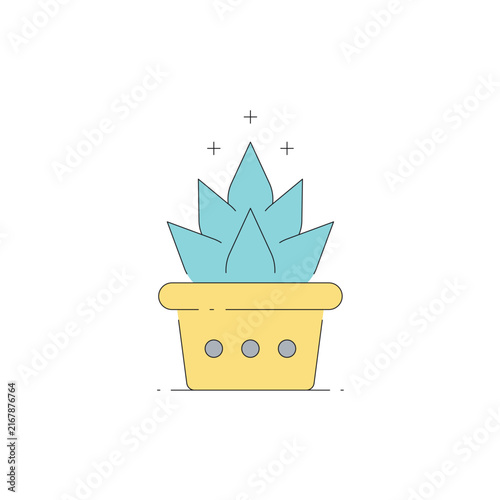 Lotus Plant line icon for yoga, meditation and wellness design