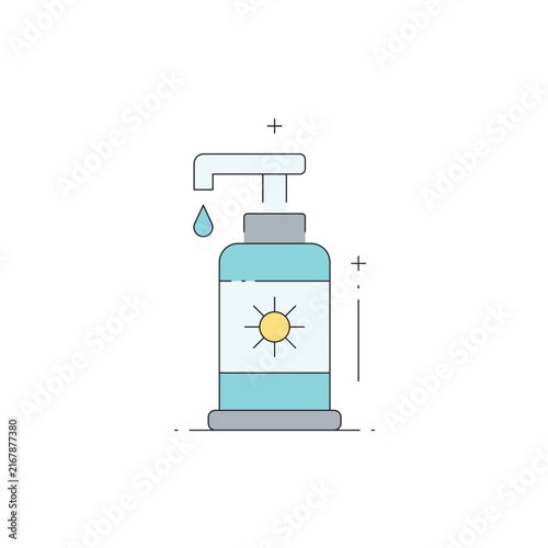 Massage Oil line icon for yoga, meditation and wellness design