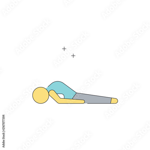 Supine Stretch line icon for yoga, meditation and wellness design