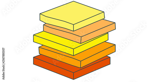 Layered Square Shapes Stacked Isolated