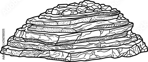 Layered Rock Formation Illustration
