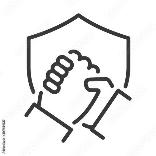 Trust icon related to support and teamwork vector concept illustration with simple and editable line