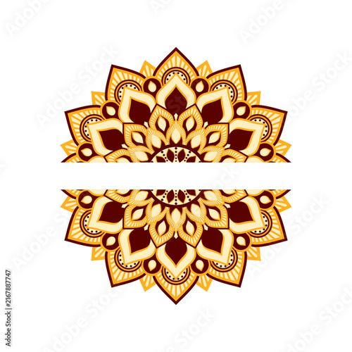 Arabic style floral mandala medallion design for luxury packaging.ai
