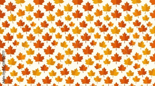 A pattern of autumn leaves on a white background.