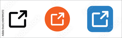 Canvastavla External link icon set, open link and redirect symbols in button styles for apps