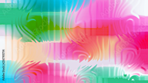 Pastel glitch background, colorful green pink and cyan distorted stripes abstract texture for posters