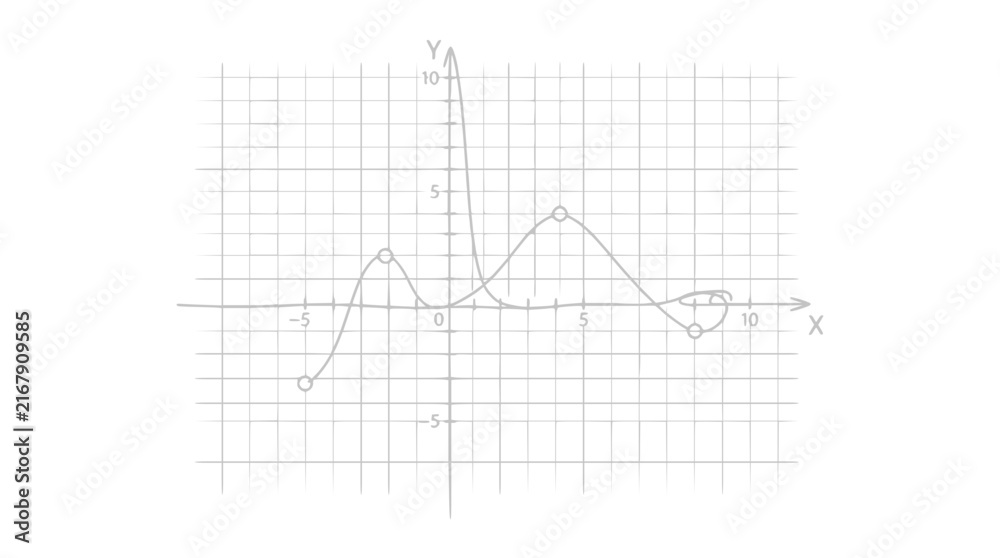 Fototapeta premium Graph of a function on a grid with x and y axes
