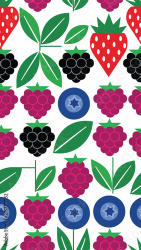 Colorful geometric pattern with floral and circular shapes.