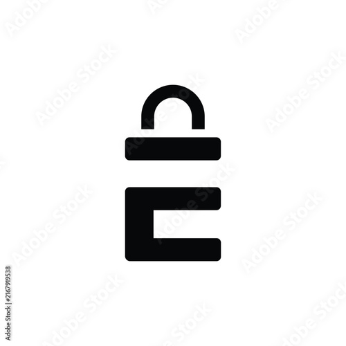 Minimalist black lock icon symbol for security and access control design