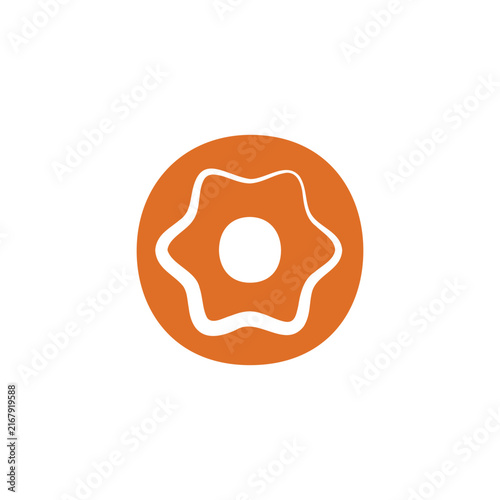 Orange gear icon with white star shape for software interface settings