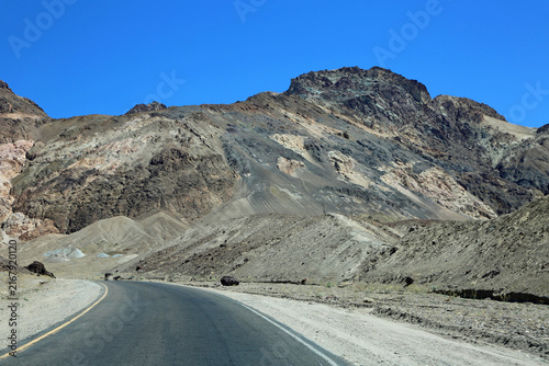 Driving Artist's Palette loop road - Death Valley National Park, California