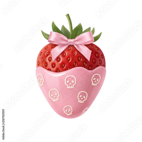Coquette Halloween Chocolate Dipped Strawberry with Skulls and Bow