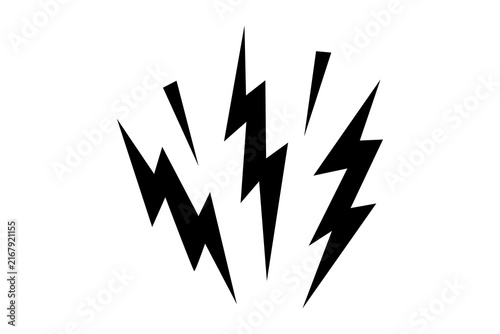 Lightning bolt impact symbol graphic design illustration isolated on transparent background.
