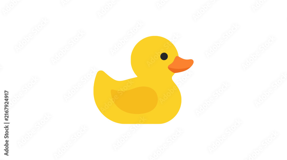 Fototapeta premium Yellow rubber duck toy for children bath time fun isolated on transparent background
